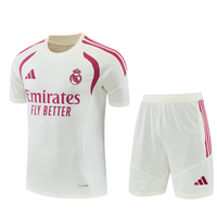 Real Madrid 26/27 Off-White/Pink 3 Stripes Training Kids Jersey Set