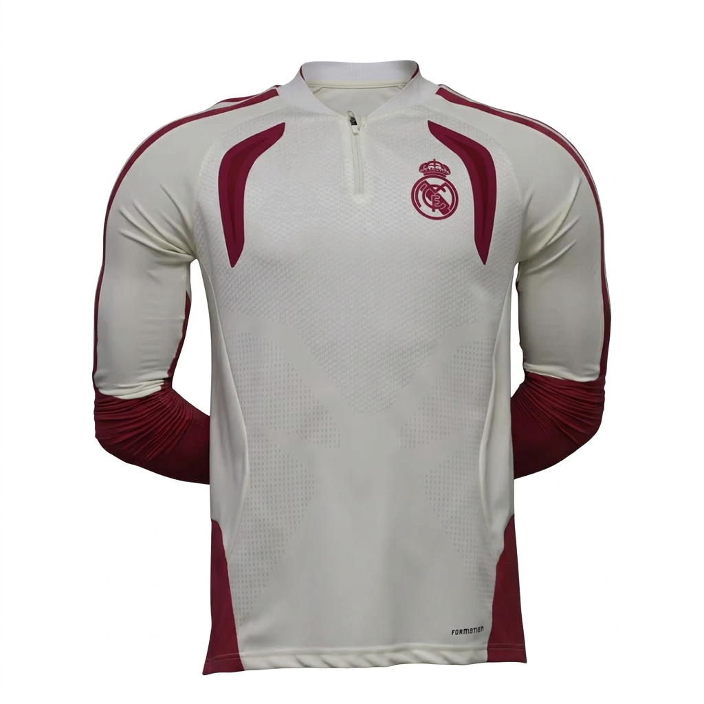 Real Madrid 26/27 Track Player Version Off-White Pink Long Sleeve Jersey