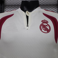 Real Madrid 26/27 Track Player Version Off-White Pink Long Sleeve Jersey