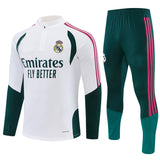 Real Madrid 26/27 White and Green/Pink Training Tracksuit Set