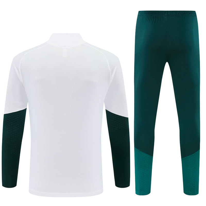 Real Madrid 26/27 White and Green/Pink Training Tracksuit Set