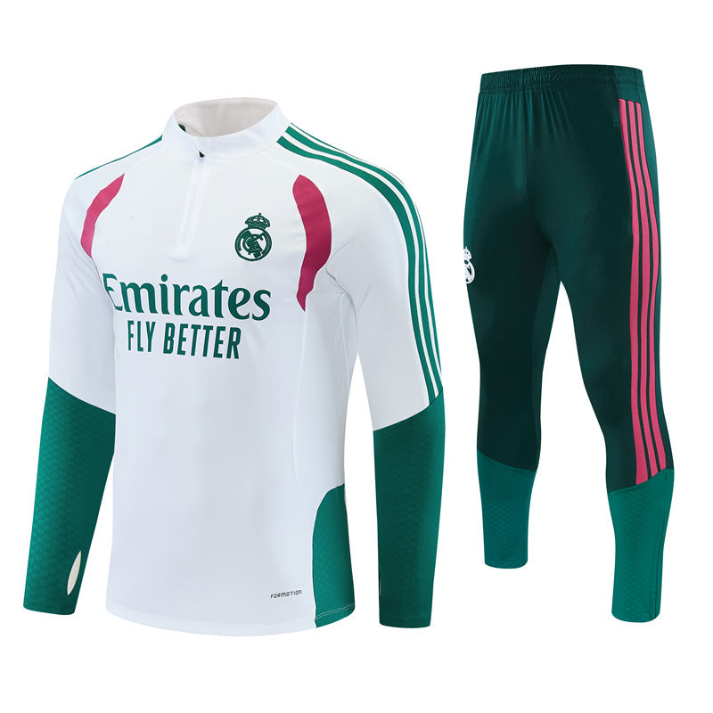 Real Madrid 26/27 White/Green Edges/Fuchsia Tracksuit Set