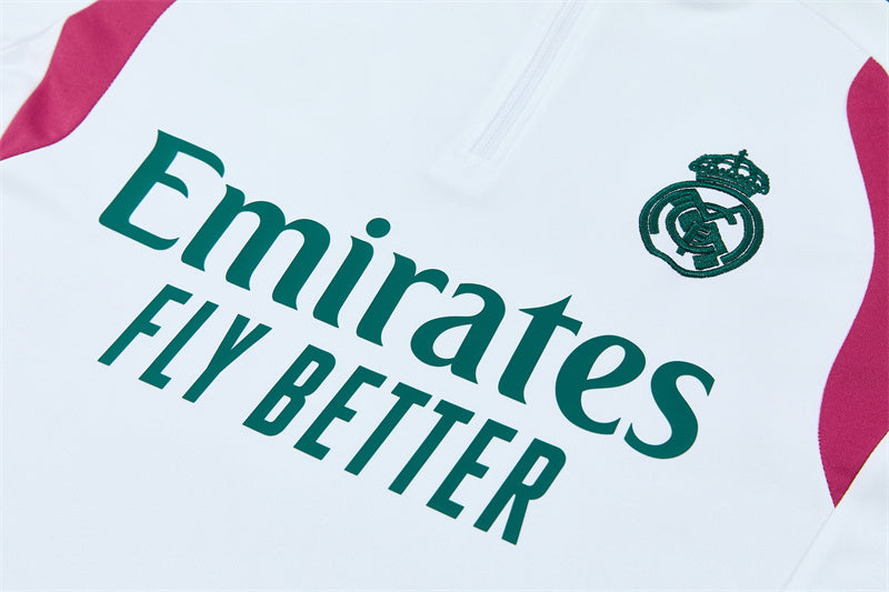 Real Madrid 26/27 White/Green Edges/Fuchsia Tracksuit Set