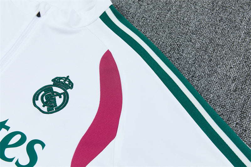Real Madrid 26/27 White/Green Edges/Fuchsia Tracksuit Set