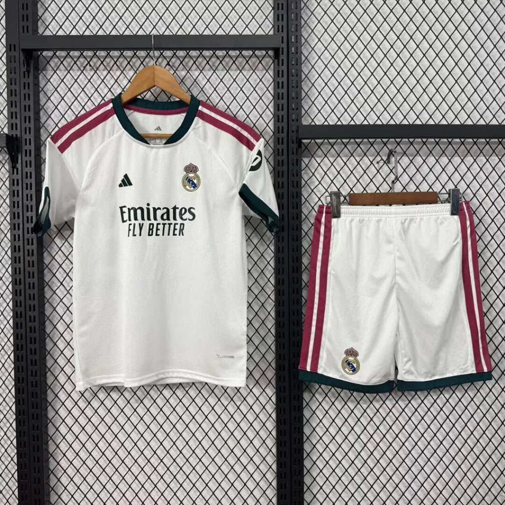 Real Madrid 26/27 White/Maroon Home Kids Jersey Set
