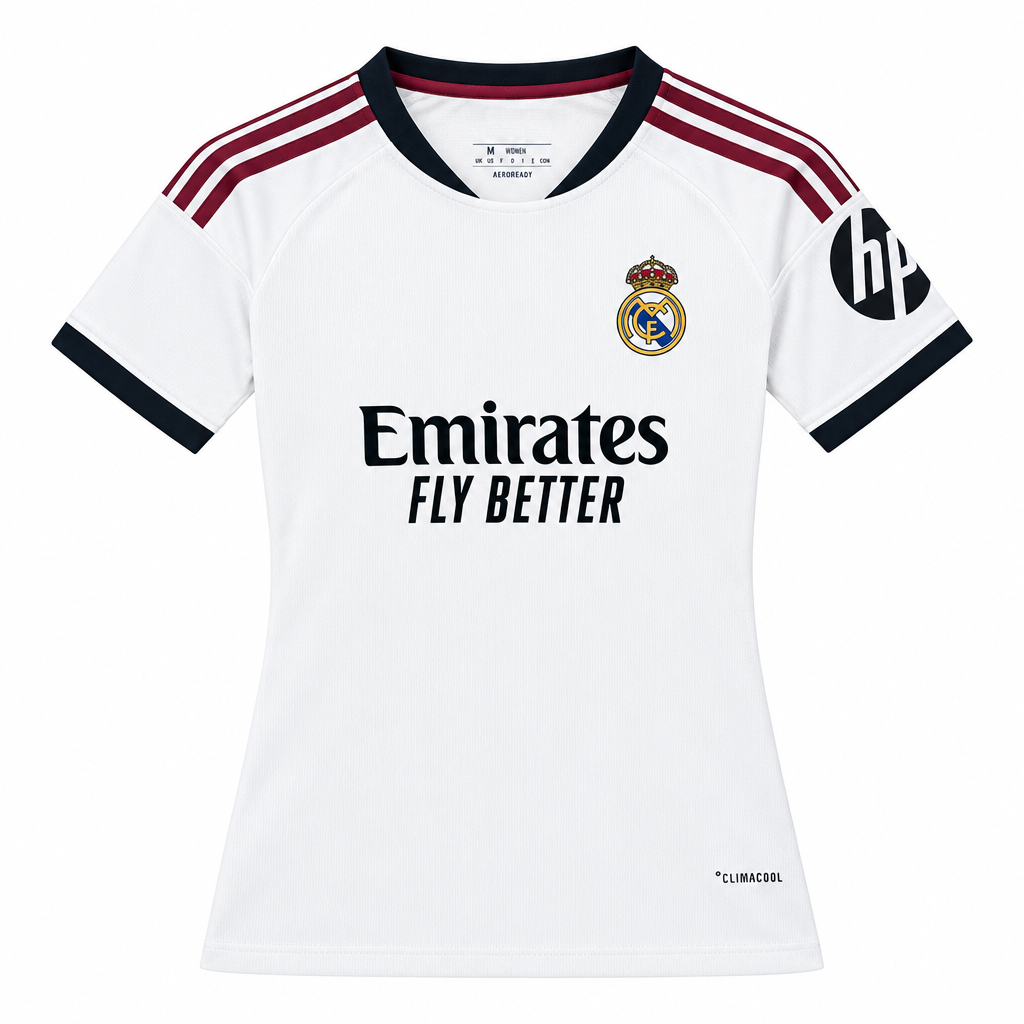 Real Madrid 26/27 White/Maroon Home Woman Jersey