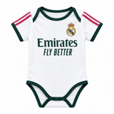 Real Madrid 26/27 White/Red 3 Stripes Home Baby Bodysuit Jersey