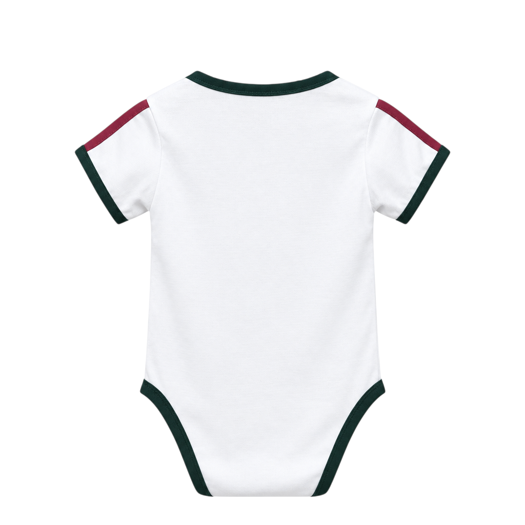 Real Madrid 26/27 White/Red 3 Stripes Home Baby Bodysuit Jersey