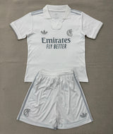 Real Madrid 26/27 White/Silver Stripes Kids Jersey Set