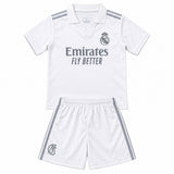 Real Madrid 26/27 White/Silver Stripes Kids Jersey Set