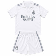 Real Madrid 26/27 White/Silver Stripes Kids Jersey Set