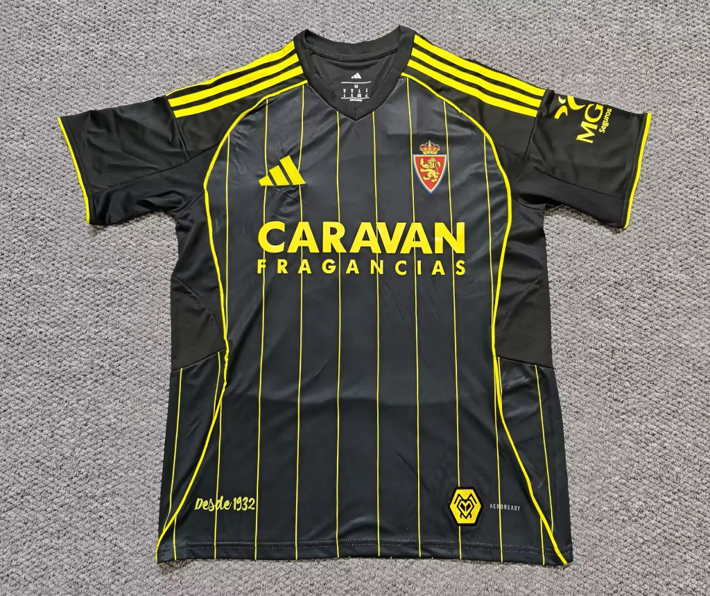 Real Zaragoza 25/26 Black/Yellow Away Jersey
