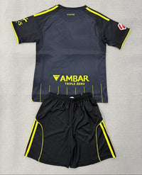Real Zaragoza 25/26 Black/Yellow Away Kids Jersey Set