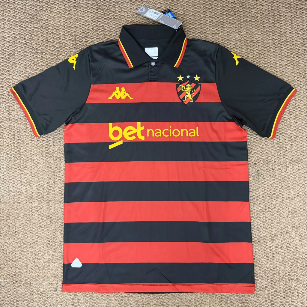 Recife 26/27 Red/Black Stripes/Yellow Trim Home Jersey