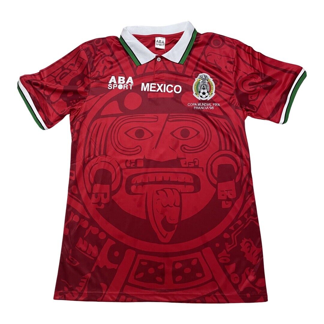 Mexico 1998 Vintage Retro Third Jersey (Red) - Concept Kits