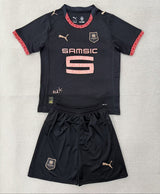Rennais 25/26 Black/Red Third Kids Jersey Set