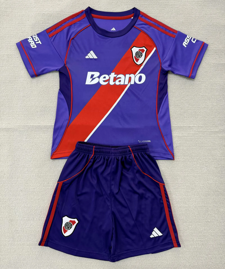 Rever Plate 26-27 Purple/Red/Black 4rd Kids Jersey Set