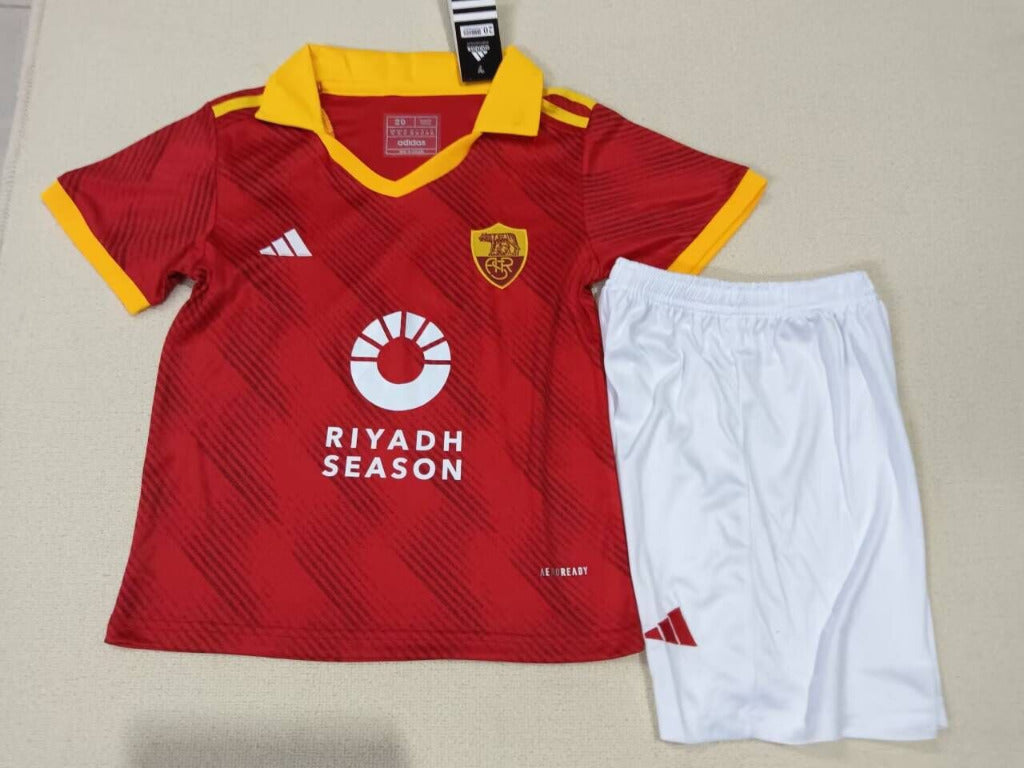 Roma 2023/24 Retro Derby Version Kids Jersey Set