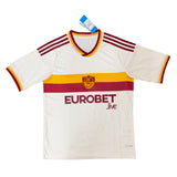 Roma 26/27 White/Gold/Maroon 3 Stripes with Trim Away Jersey