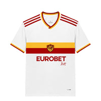 Roma 26/27 White/Gold/Maroon 3 Stripes with Trim Away Jersey