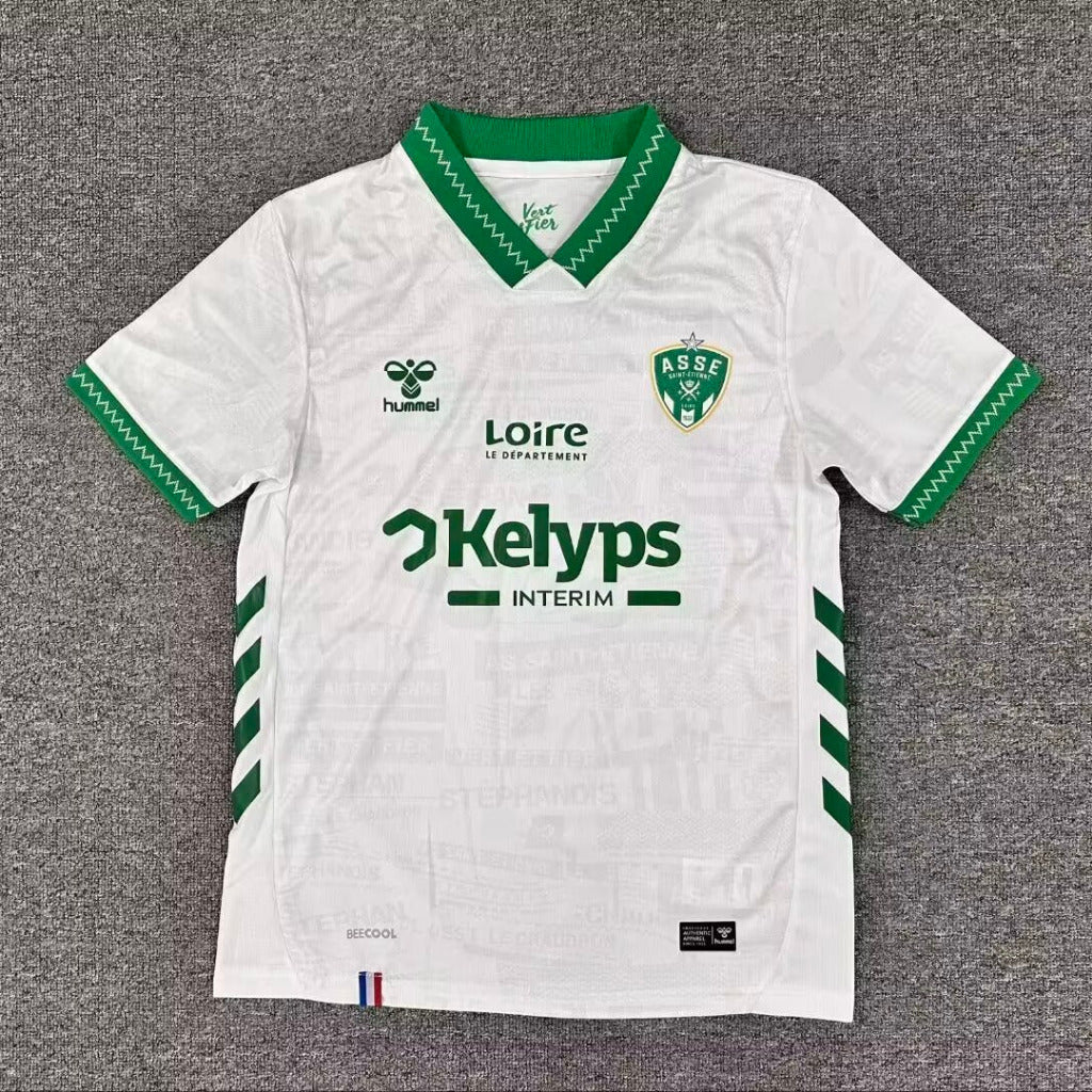 Saint-Etienne 25/26 White/Green Away Jersey