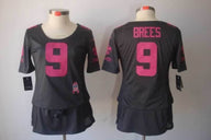 Saints 2021/22 Brees #9 Black/Pink Women NFL Jersey