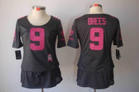 Saints 2021/22 Brees #9 Black/Pink Women NFL Jersey