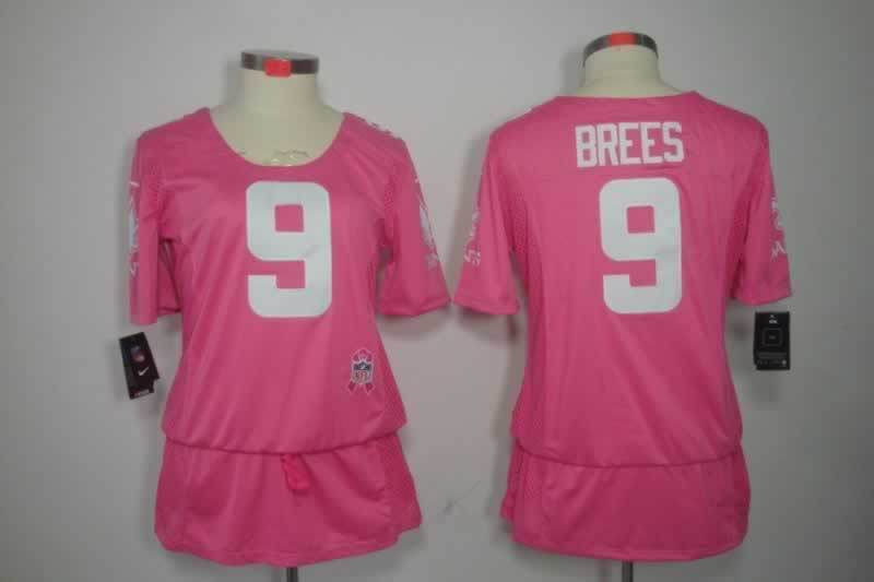 Saints 2021/22 Brees #9 Pink/White Women NFL Jersey