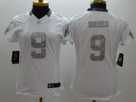 Saints 2021/22 Brees #9 White/Gray Women NFL Jersey
