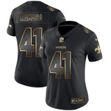 Saints 2021/22 Kamara #41 Black/Gold/Gray Women NFL Jersey