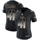 Saints 2021/22 Kamara #41 Black/Gray/Gold Women NFL Jersey