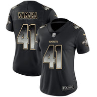 Saints 2021/22 Kamara #41 Black/Gray/Gold Women NFL Jersey