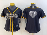 Saints 2022/23 Black/Gold Women NFL Baseball Style Jersey