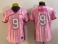 Saints 2022/23 Brees #9 Pink/White Women NFL Jersey