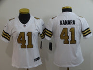 Saints 2022/23 Kamara #41 White/Gold Women NFL Jersey