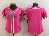Saints 2022/23 Pink/White Women NFL Baseball Style Jersey