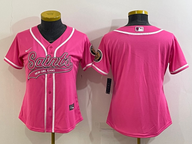 Saints 2022/23 Pink/White Women NFL Baseball Style Jersey