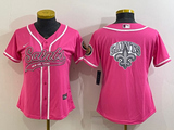 Saints 2022/23 Pink/White Women NFL Baseball Style Jersey
