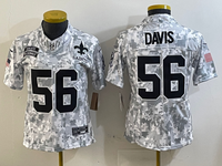 Saints 25/26 Davis #56 Gray/Black Women NFL Jersey