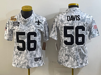 Saints 25/26 Davis #56 Gray/Black Women NFL Jersey