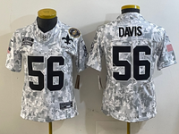 Saints 25/26 Davis #56 Gray/Black Women NFL Jersey