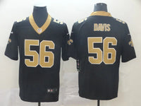Saints 25/26 Davis #56 Black/Gold Game NFL Jersey