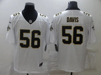 Saints 25/26 Davis #56 White/Black Game NFL Jersey