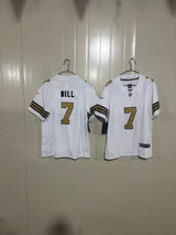 Saints 25/26 Hill #7 White/Gold Game Kids Jersey