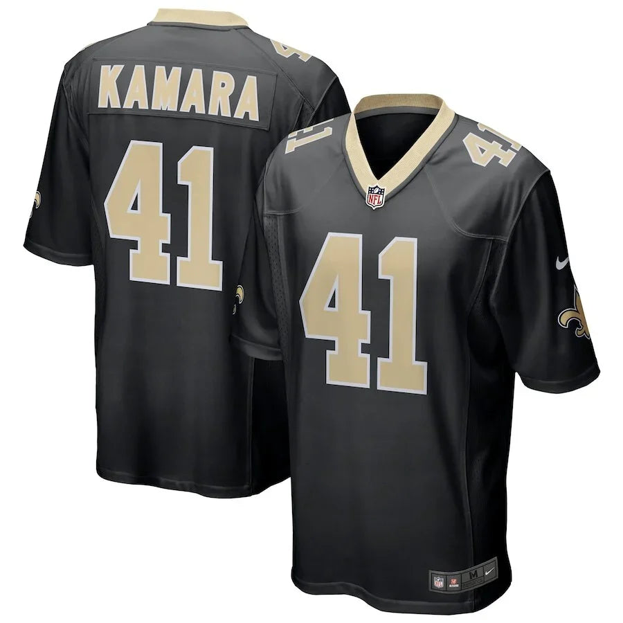 Saints 25/26 Kamara #41 Black/Gold Game NFL Jersey
