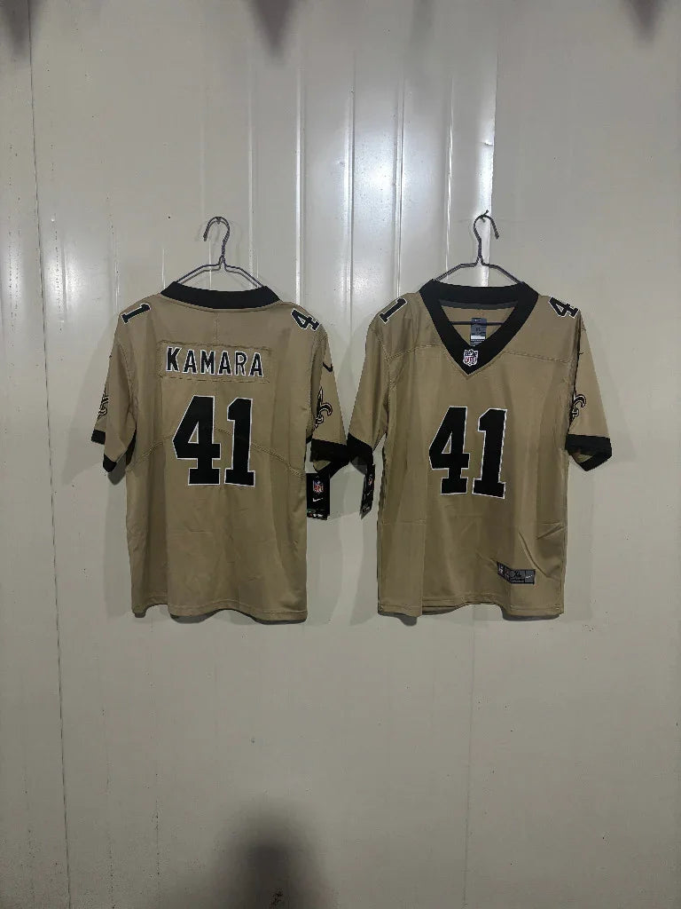 Saints 25/26 Kamara #41 Gold/Black Game Kids Jersey