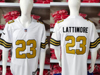 Saints 25/26 Lattimore #23 White/Gold Game NFL Jersey