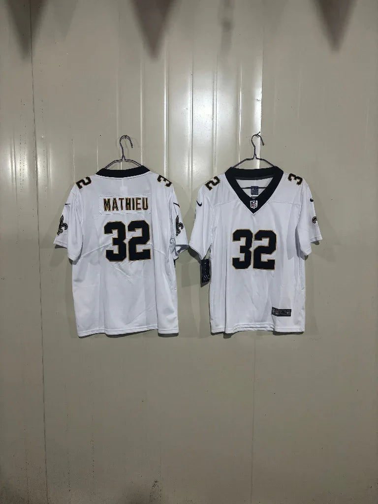 Saints 25/26 Mathieu #32 White/Black Game Kids Jersey