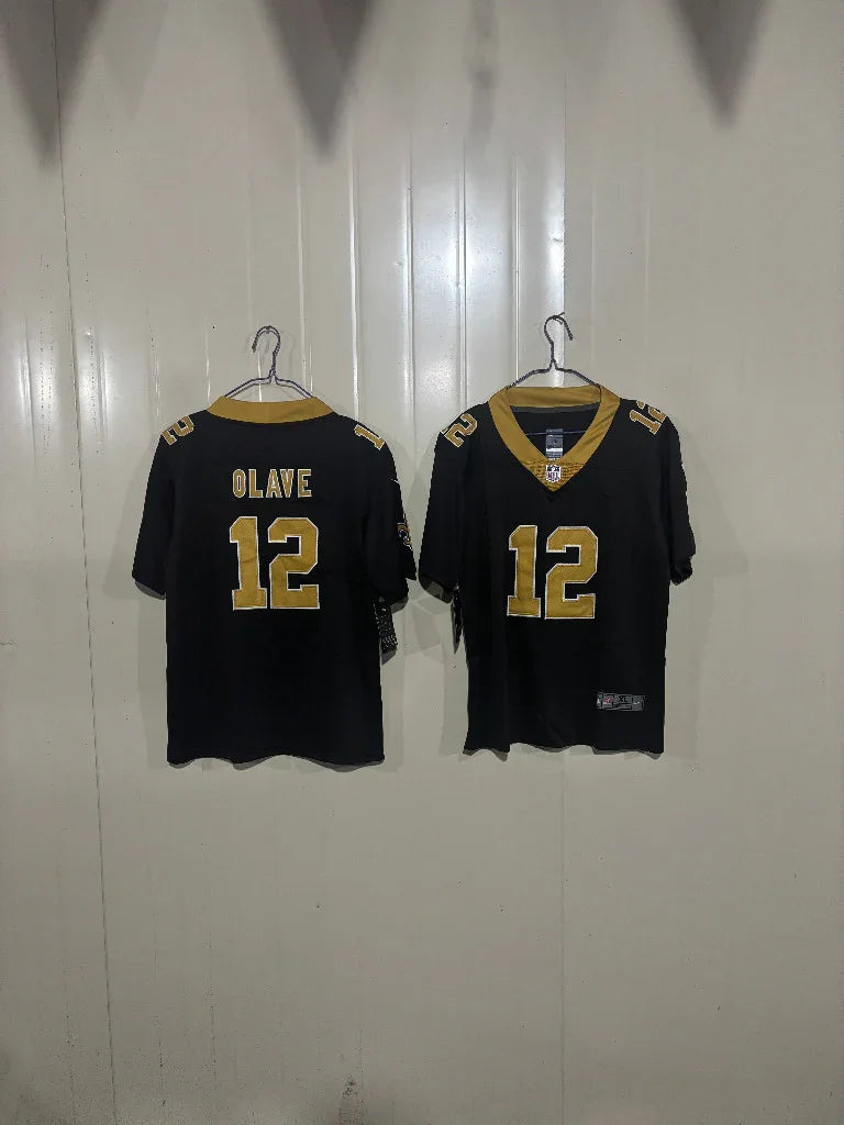 Saints 25/26 Olave #12 Black/Gold Game Kids Jersey