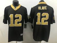 Saints 25/26 Olave #12 Black/Gold Game NFL Jersey